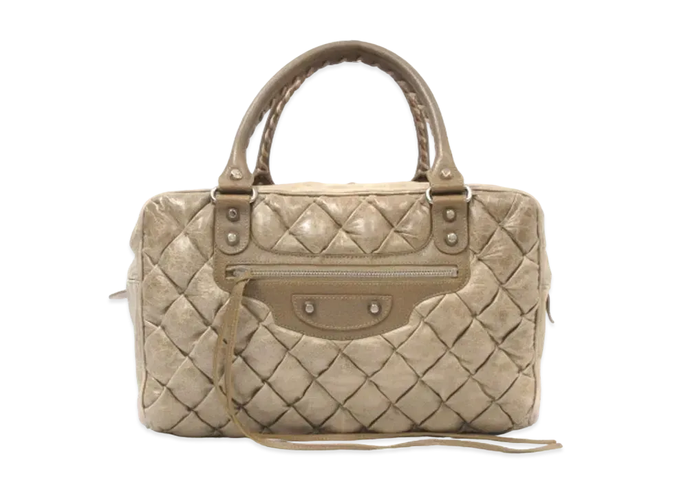 バレンシアガ マトラッセ レザー ミニ ボストン バッグ