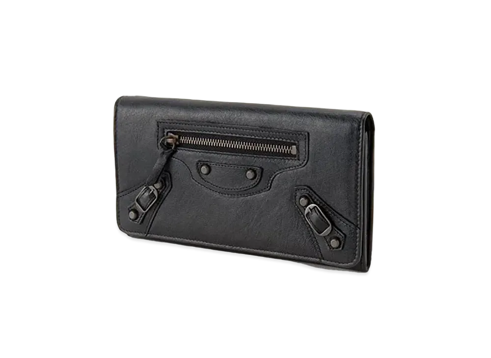 BALENCIAGA Classic Money leather wallet "Black"