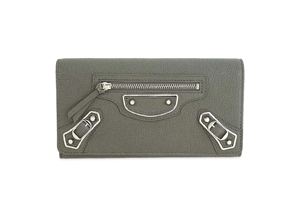 BALENCIAGA Classic Money leather wallet "Gray"