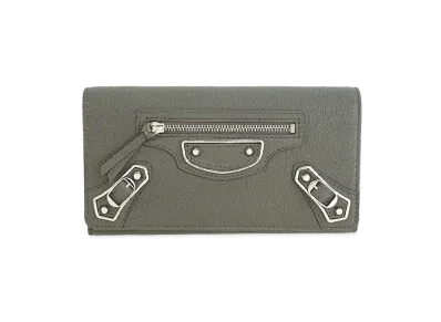 BALENCIAGA Classic Money leather wallet "Gray"