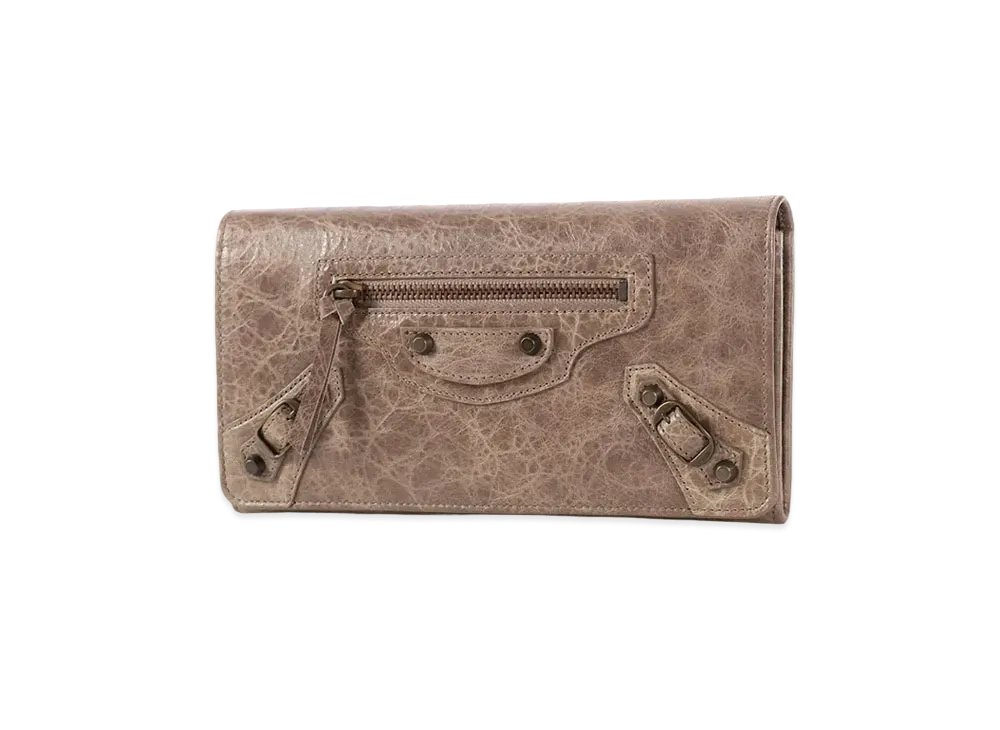 BALENCIAGA Classic Money leather wallet "Beige"