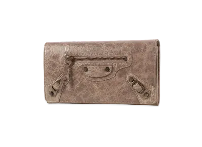 BALENCIAGA Classic Money leather wallet "Beige"