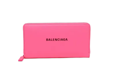 BALENCIAGA Everyday leather Zip Around Wallet "Pink"