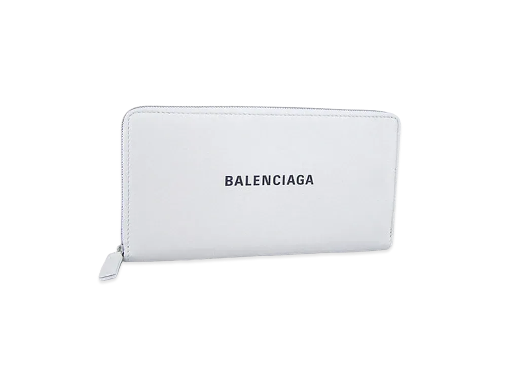 BALENCIAGA Everyday leather Zip Around Wallet "White"