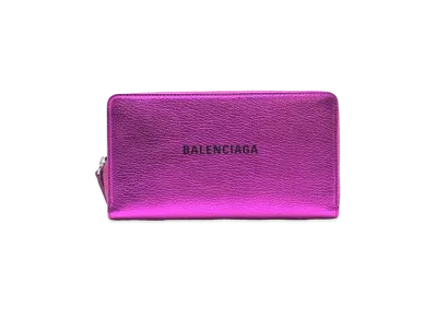 BALENCIAGA Everyday leather Zip Around Wallet "Purple"