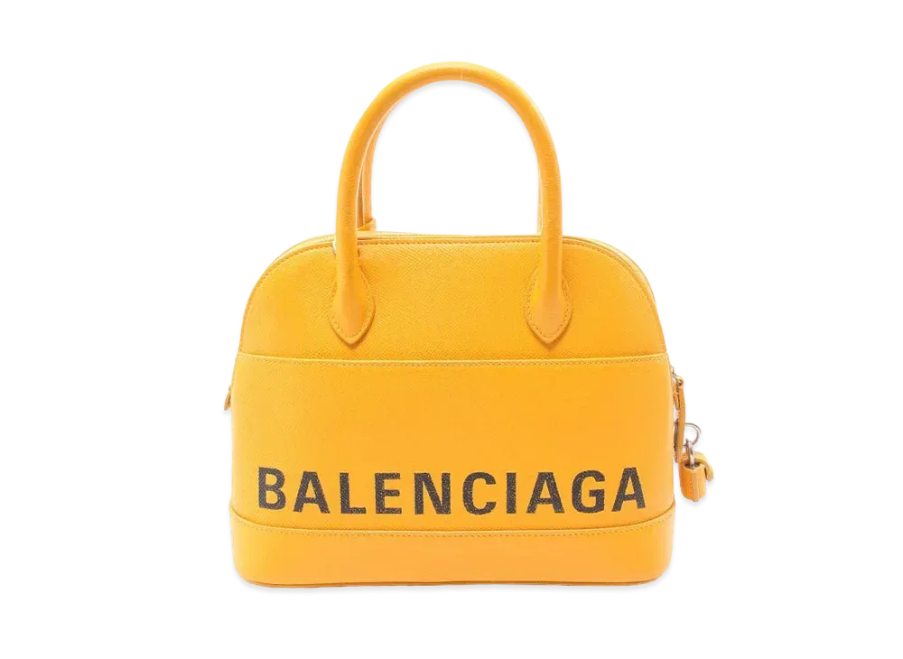 BALENCIAGA Ville Top Handle Leather 2Way Bag "Yellow"