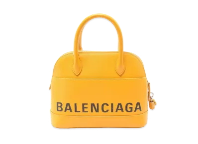 BALENCIAGA Ville Top Handle Leather 2Way Bag "Yellow"