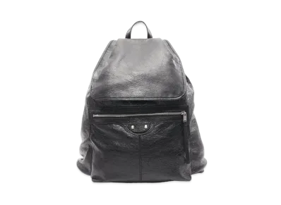 BALENCIAGA Traveler Leather Backpack "Black"
