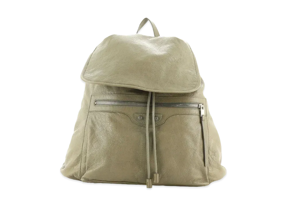 BALENCIAGA Traveler Leather Backpack "Beige"