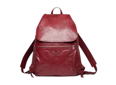 BALENCIAGA Traveler Leather Backpack "Red"