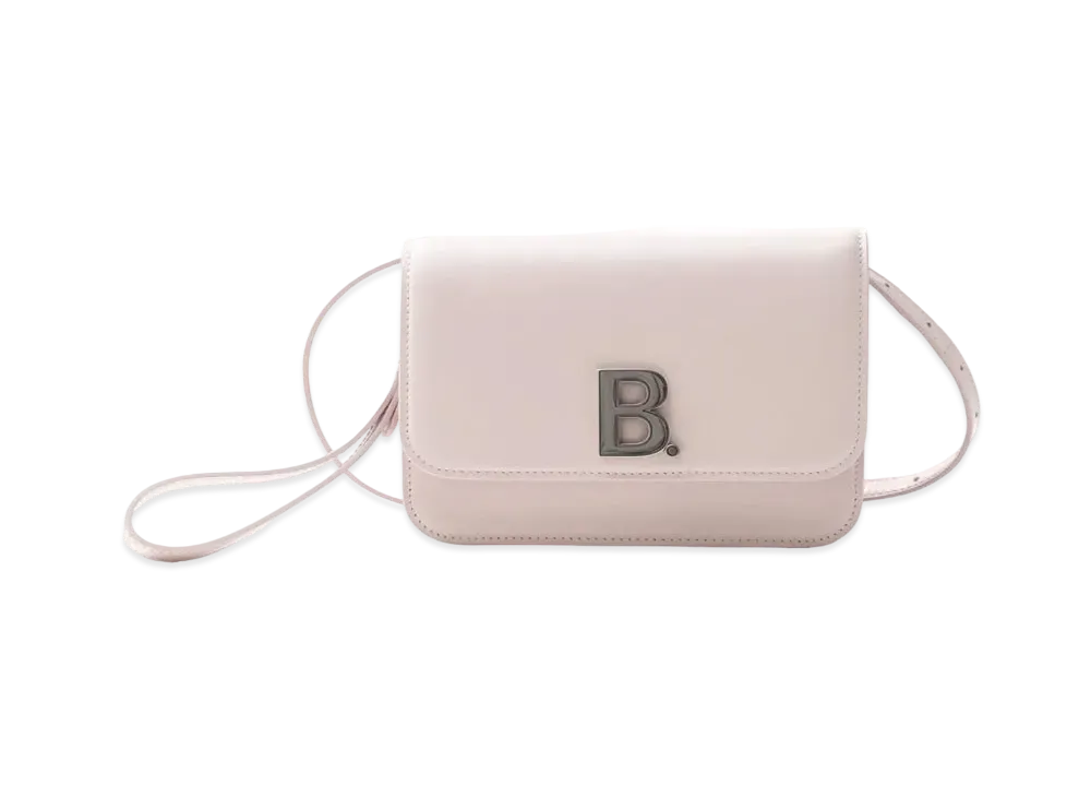 BALENCIAGA B. Leather Shoulder Bag "White"
