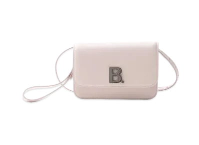 BALENCIAGA B. Leather Shoulder Bag "White"