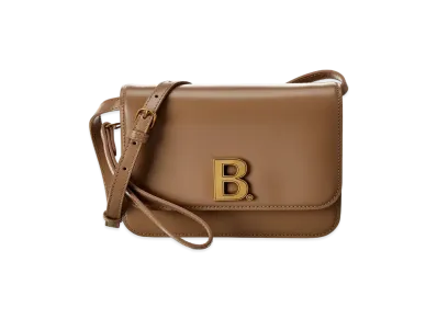 BALENCIAGA B. Leather Shoulder Bag "Brown"