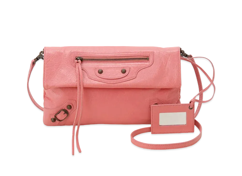 BALENCIAGA Envelope Strap Leather 2Way Shoulder Bag "Pink"