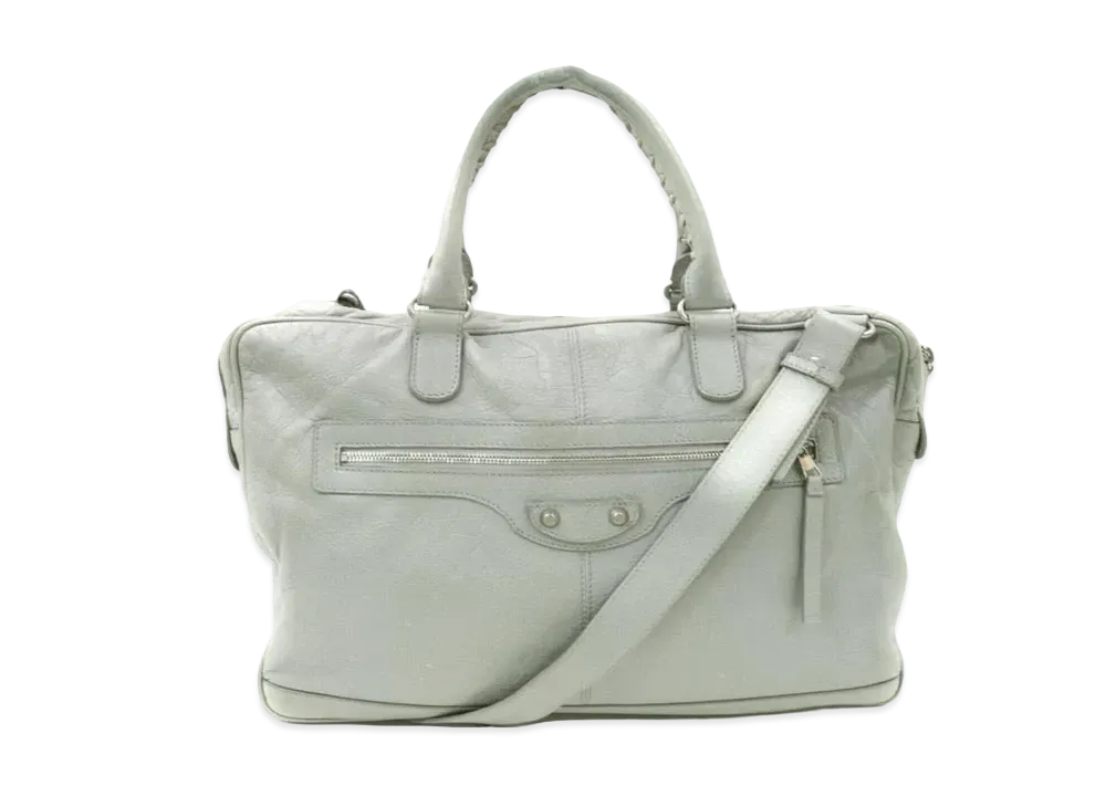 BALENCIAGA Mini Folder leather 2Way Bag "Gray"