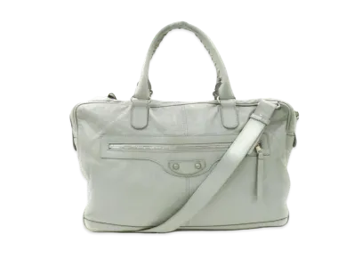 BALENCIAGA Mini Folder leather 2Way Bag "Gray"