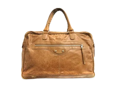 BALENCIAGA Mini Folder leather 2Way Bag "Brown"