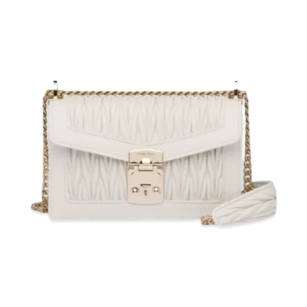MIU MIU Miu Confidential Matelase Leather Bag "White"