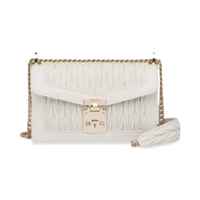 MIU MIU Miu Confidential Matelase Leather Bag "White"