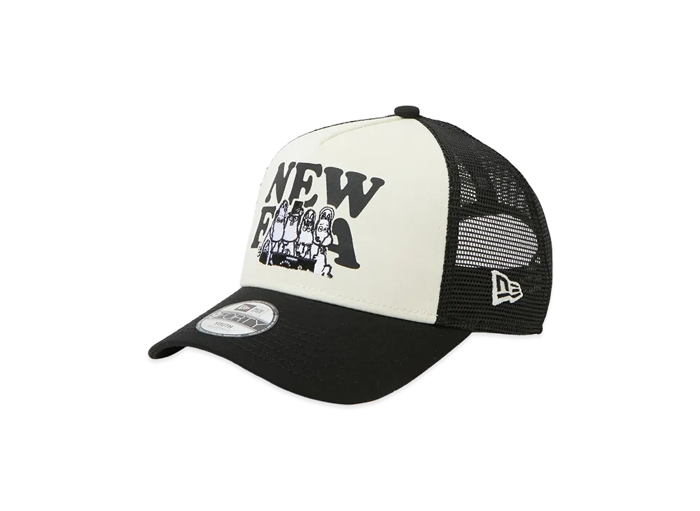 NEW ERA x Moomin Kids Youth Music 9Forty A-Frame Trucker "Chrome White/Black"