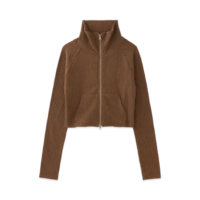 X-Girl Double Zip Up Compact Cardigan "Brown"
