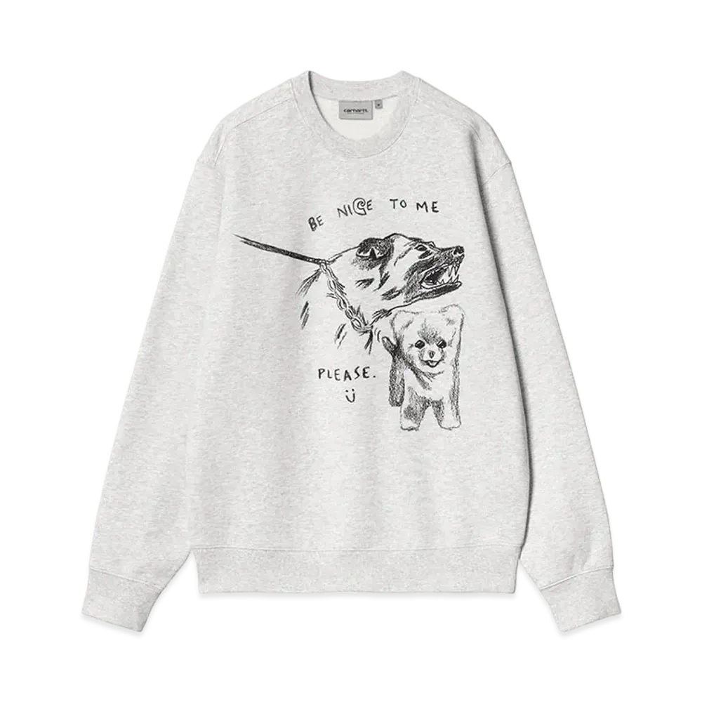 Carhartt WIP Pepe Be Nice Sweat "Ash Heather/Black"