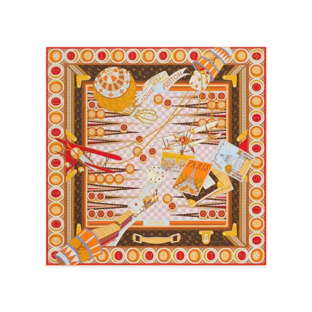 Louis Vuitton Jeu De Voyage Square 90 Monogram Pattern Damier Pattern "Marron"