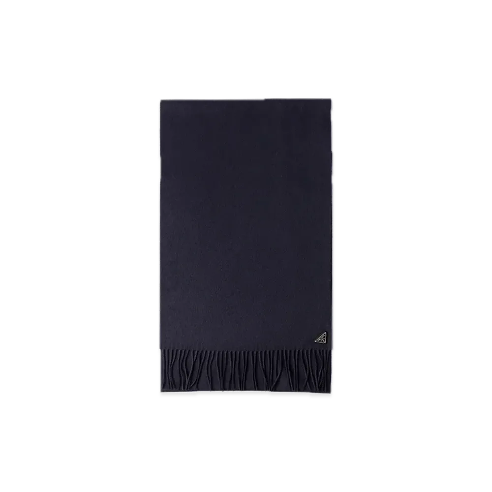 PRADA Silk x Cashmere Scarf "Navy"