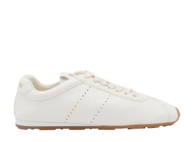 MIU MIU Women's Leather Plume Sneakers "White"