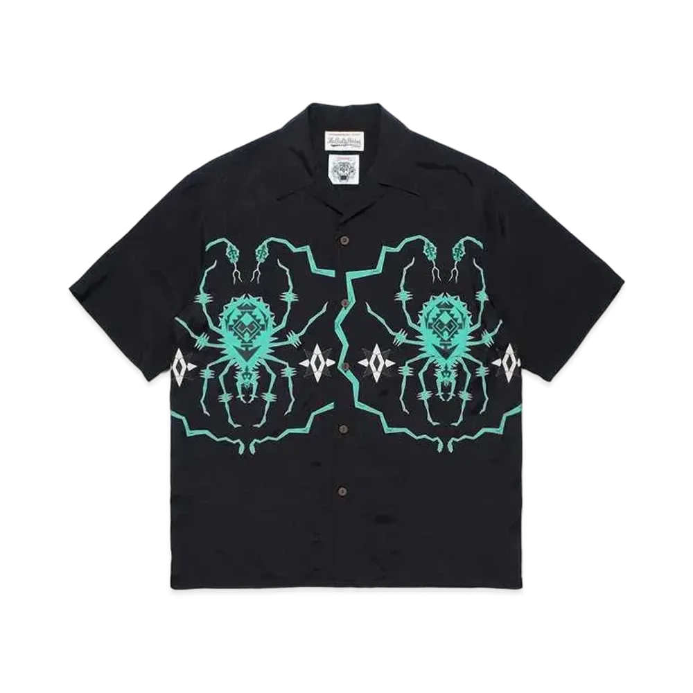 WACKO MARIA Wolf's Head / Hawaiian Shirt #1 "Black/Mint"