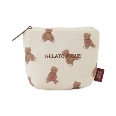 GELATO PIQUE Heart Bear All Pattern Tissue Pouch "Brown"