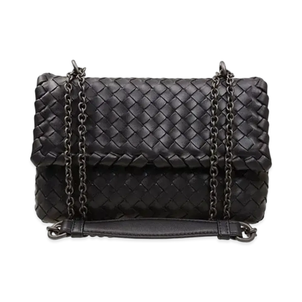 Bottega Veneta Lambskin Shoulder Bag "Black"