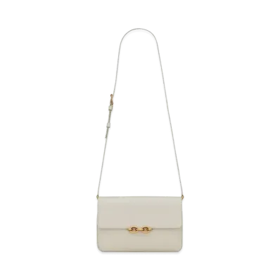 Saint Laurent Le Maillon Satchel In Smooth Leather "Vintage White"