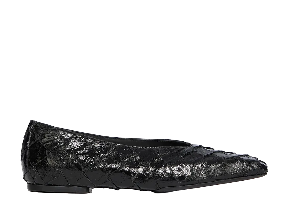 Rick Owens Women's Ballerina "Black Glossy Pirarucu"
