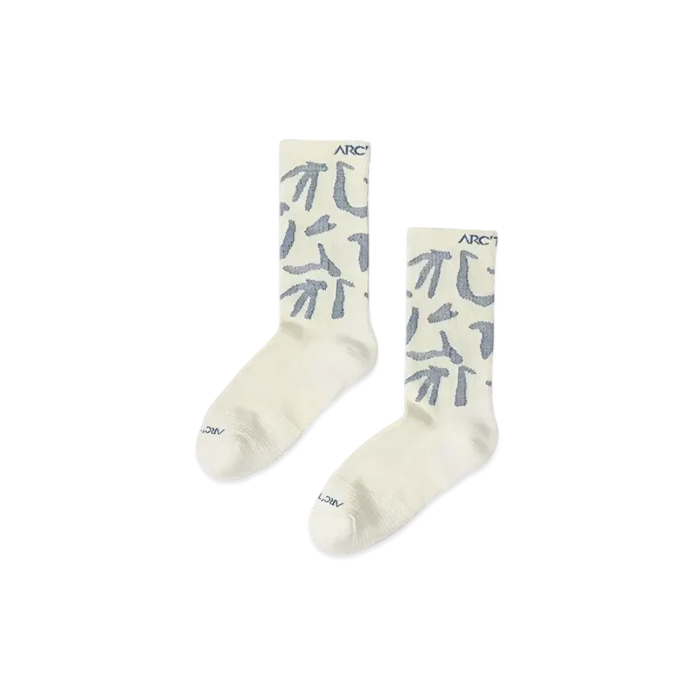 ARC'TERYX Merino Wool Grotto Mid Sock "White/Stratus"