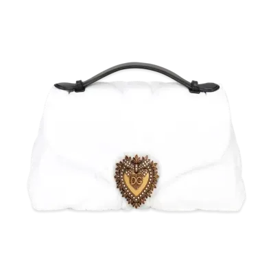 Dolce&Gabbana Devotion Shoulder Bag Large Quilting Nylon "White / Black"