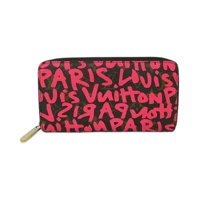 Louis Vuitton Zippy Wallet Monogram Graffiti Stephen Sprouse Collection "Fuchsia"