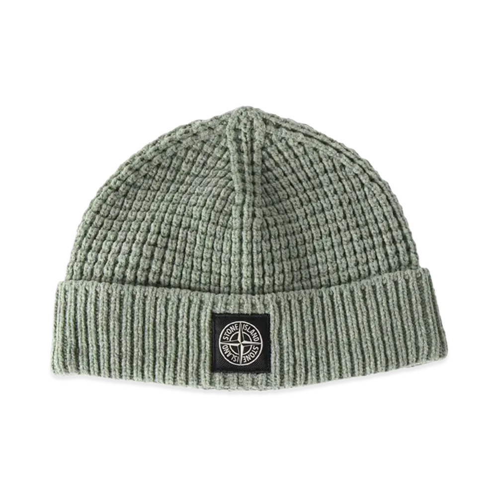 Stone Island Logo Patch Knit Cap "Khaki"