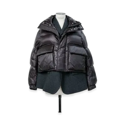 sacai Wool Melton x Puffer Blouson "Black/Charcoal Gray"