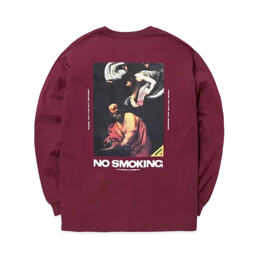 FR2 No smoking Long sleeve T-shirt "Burgundy"