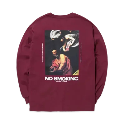 FR2 No smoking Long sleeve T-shirt "Burgundy"