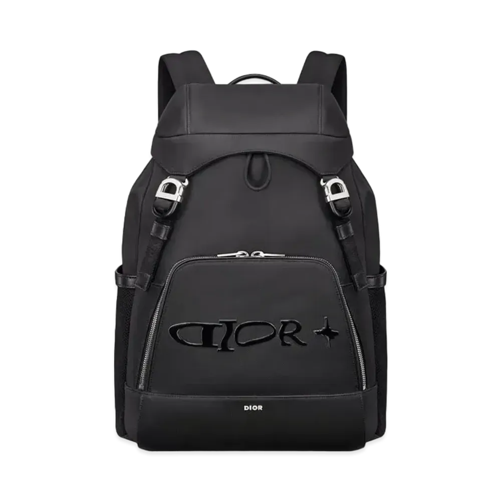 Dior x LEWIS HAMILTON Dior 8 Flap Bagpack Nylon and Leather Effect Technical Fabric "Black"