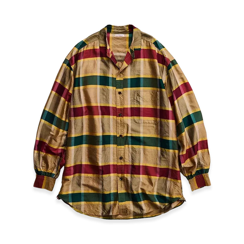 NICENESS Atkins Silk Check Taffeta Shirring Shirt "Gold"