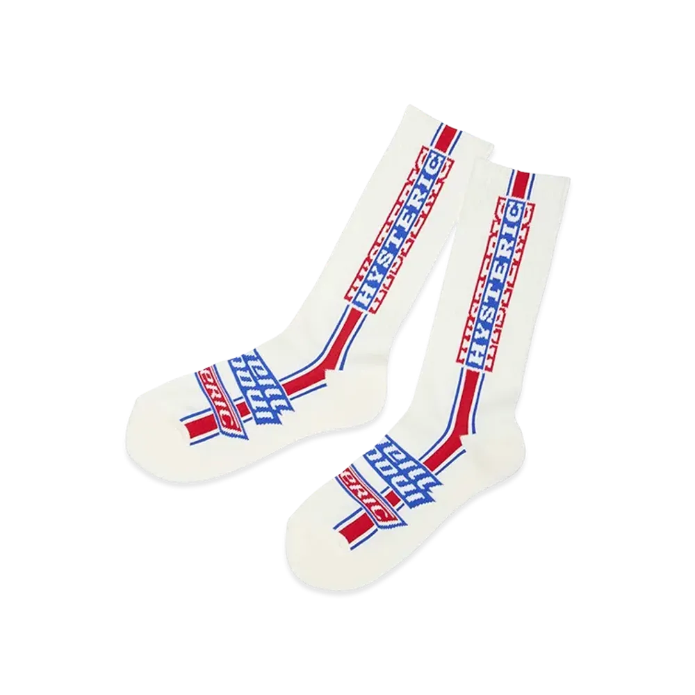 HYSTERIC GLAMOUR HG Pit Crew Sports Socks "White/Red"
