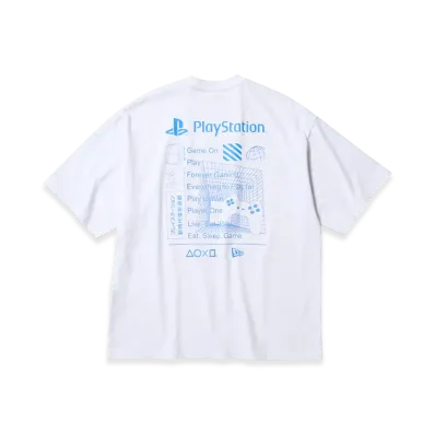NEW ERA x PlayStation Oversized Cotton Slogan S/S T-Shirt "White"