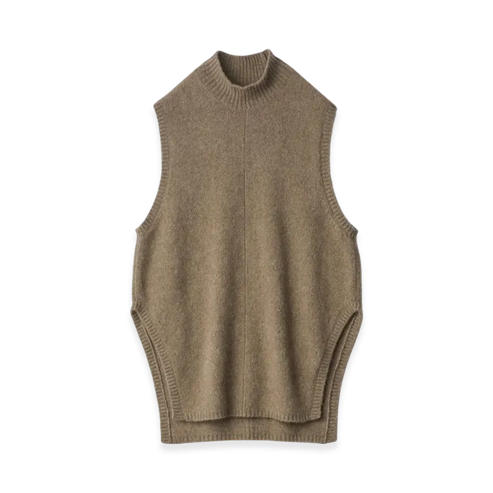 ssstein Cashmere/Sable Tweed Knit Pullover Vest "Beige"