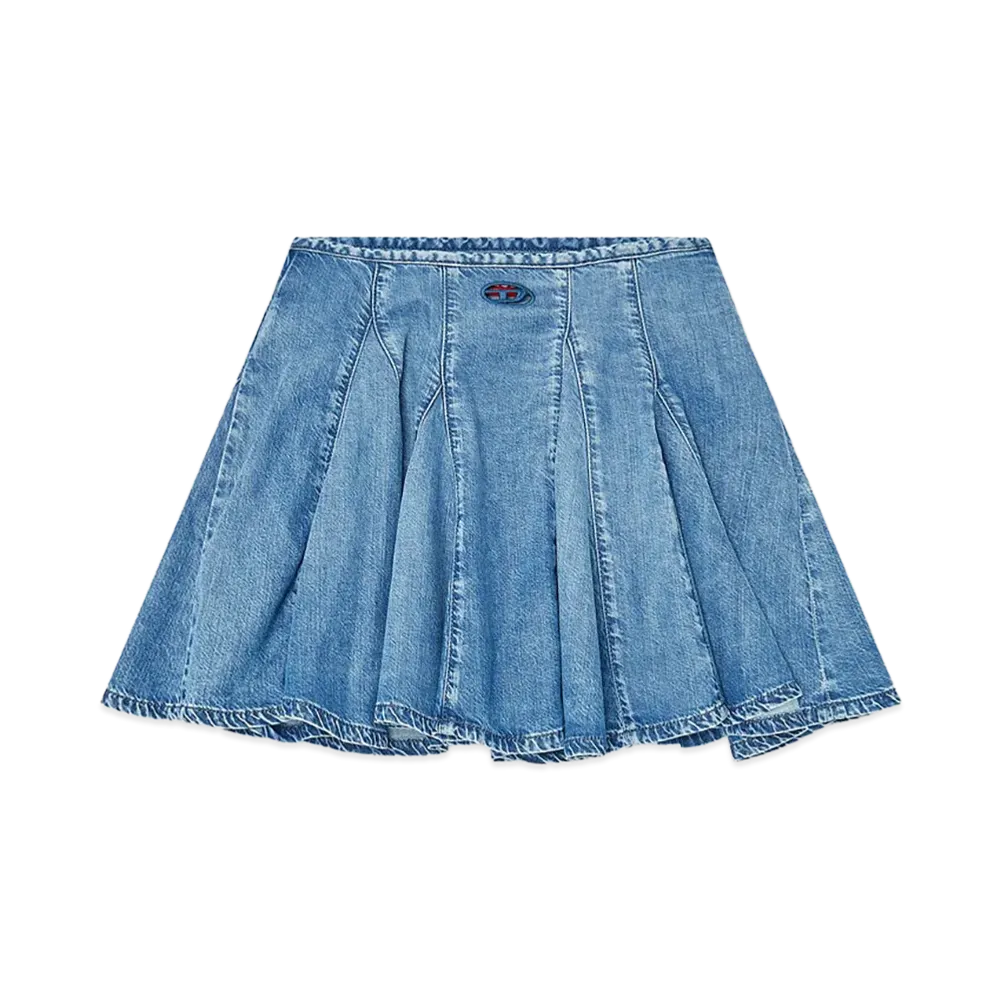 Diesel Women's Pleated Details Mini Skirt "Blue"