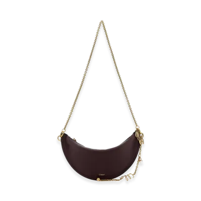 Chloe Women's Leather Mini Halfmoon Shoulder Bag "Purple"