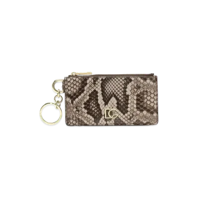 Dolce&Gabbana Card Holder Python Ring & DG Overlapping Lapo "Dub Gray"