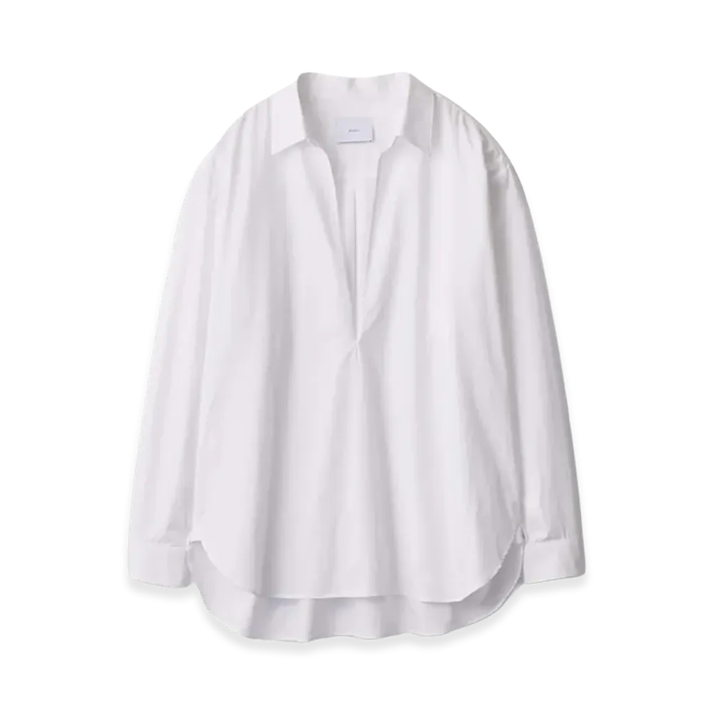 ssstein Pima Cotton Oversized Skipper Shirt "Off White"